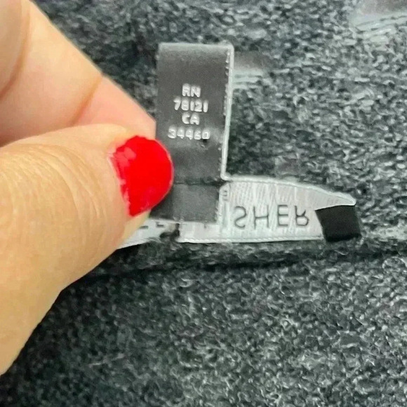 Eileen Fisher Cardigan petite, long length, open front, dark grey open stitch - Picture 4 of 7